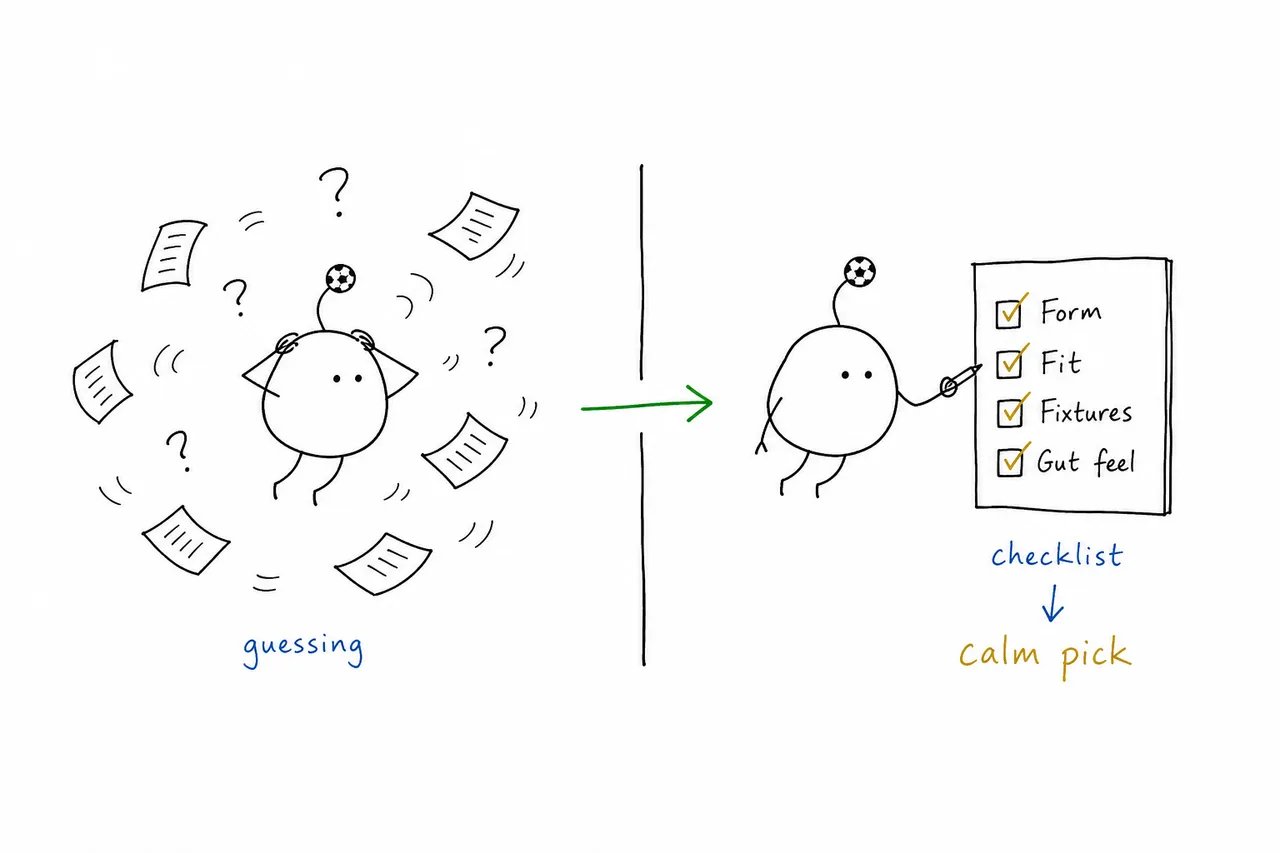 Panicked guessing versus a calm checklist when picking an FPL captain